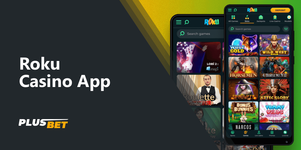 Casino section in the Rokubet mobile application