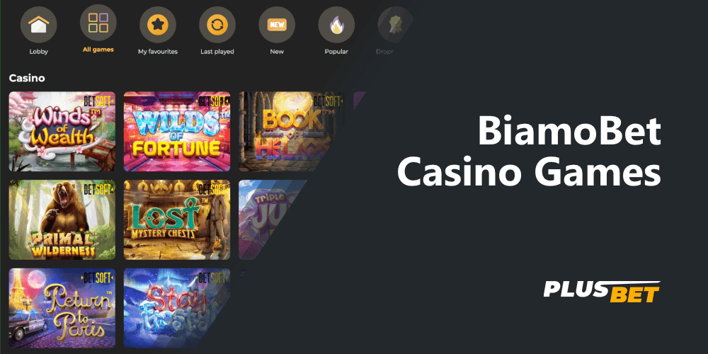 BiamoBet Casino offers hundreds of interesting games that are popular with players from India