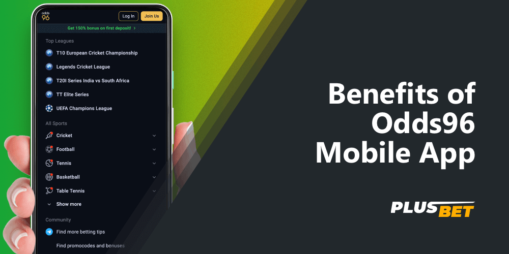 The main benefits of Odds96 mobile app for indians