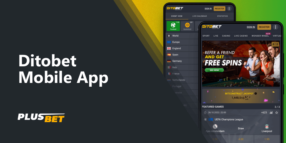 The Ditobet mobile app is not yet available, but instead you can use the handy mobile version of the site