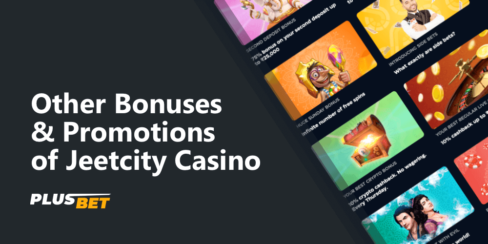 Other bonuses and promotions offers for new players Jeetcity from India