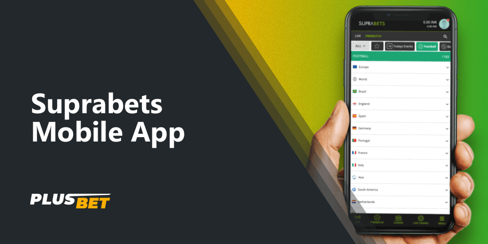 The Suprabets app is not available for download, instead users get an adapted version of the site for mobile devices