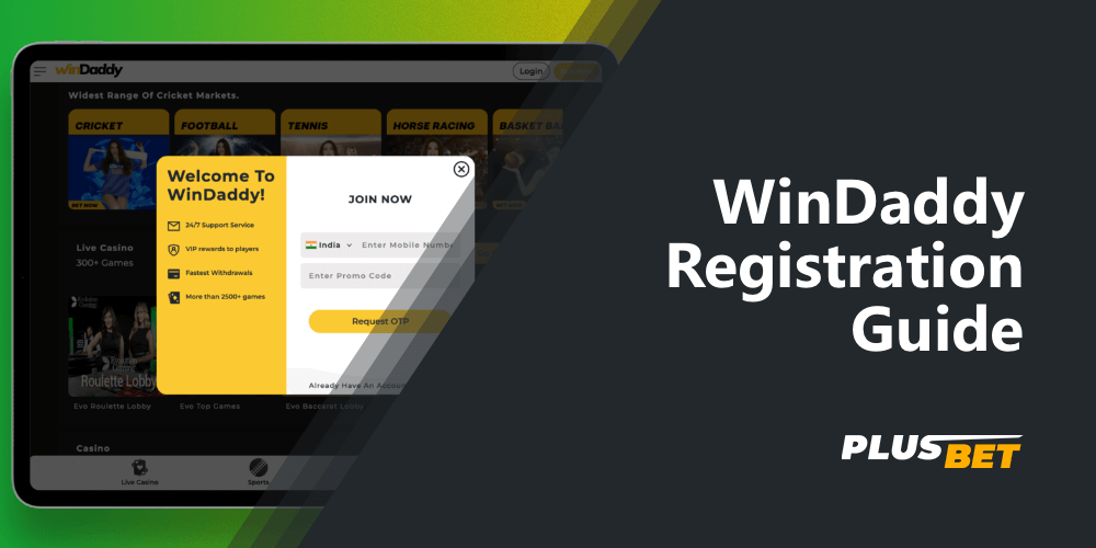 Sign up for the WinDaddy platform to get access to all the features