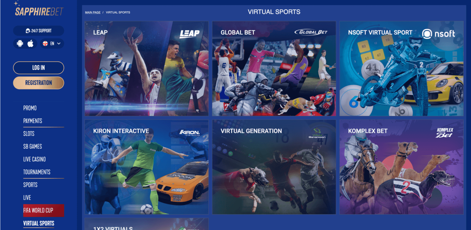 On the SapphireBet website, players from India have the opportunity to bet on Virtual Sports