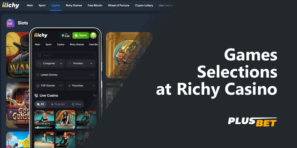 Richy Casino has slot machines, a live casino, and a variety of interesting games including Aviator