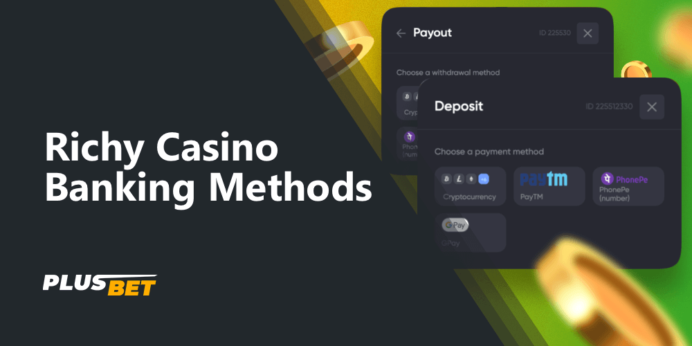 For the convenience of players from India, Richy Casino's platform offers a variety of payment options
