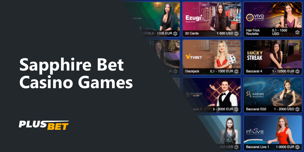On the platform SapphireBet players from India expect dozens of casino attractions, including slots and games with live dealers