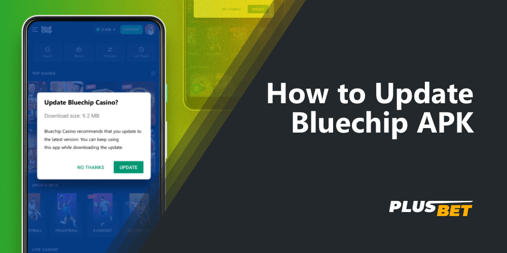 You can update the Bluechip app for Android after a notification appears