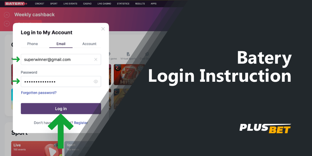 You can use one of the following login methods to log in to your Betary account