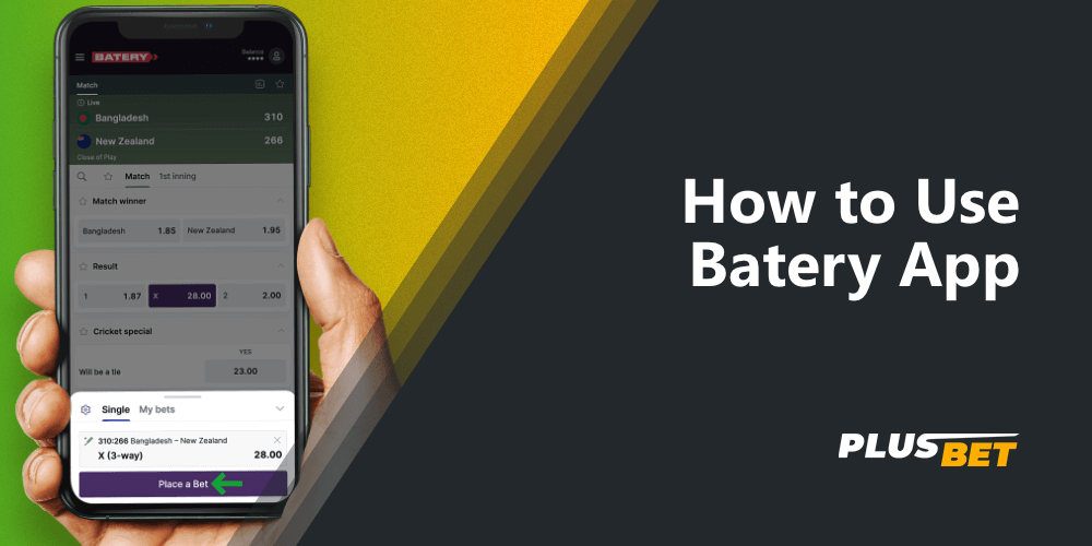 In order to start betting and playing casino games using the Batery app, you need to create an account and top up your balance
