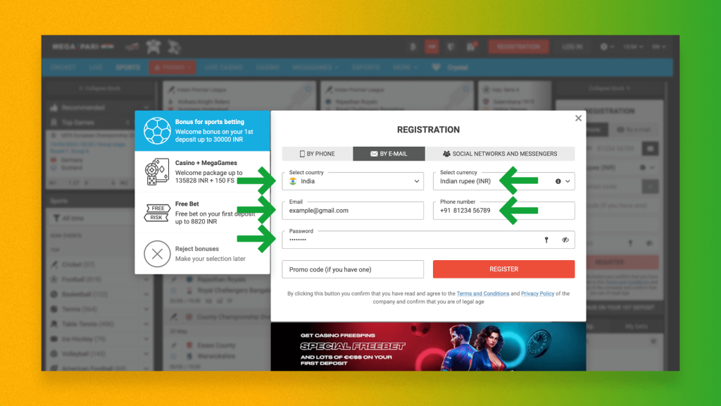 megapari registration step-by-step