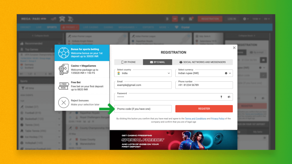 megapari registration by email