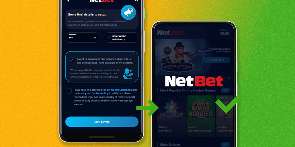 Complete the NetBet registration process by providing the required legal information