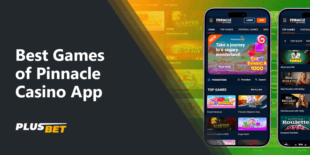 The Pinnacle Casino app offers over 100 game options and live dealer games
