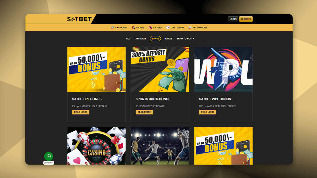 Satbet offers decent Welcome offers on sports betting