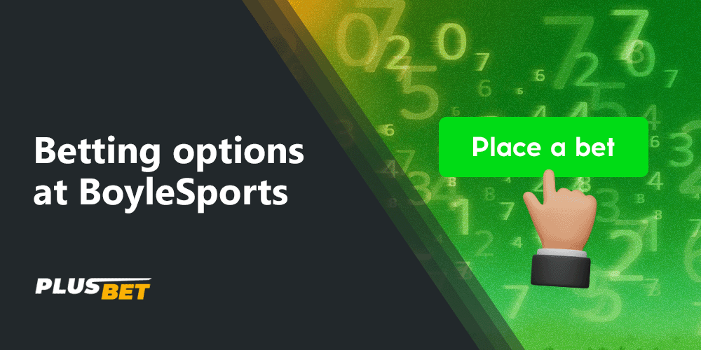 A player can choose the type of bet at BoyleSports