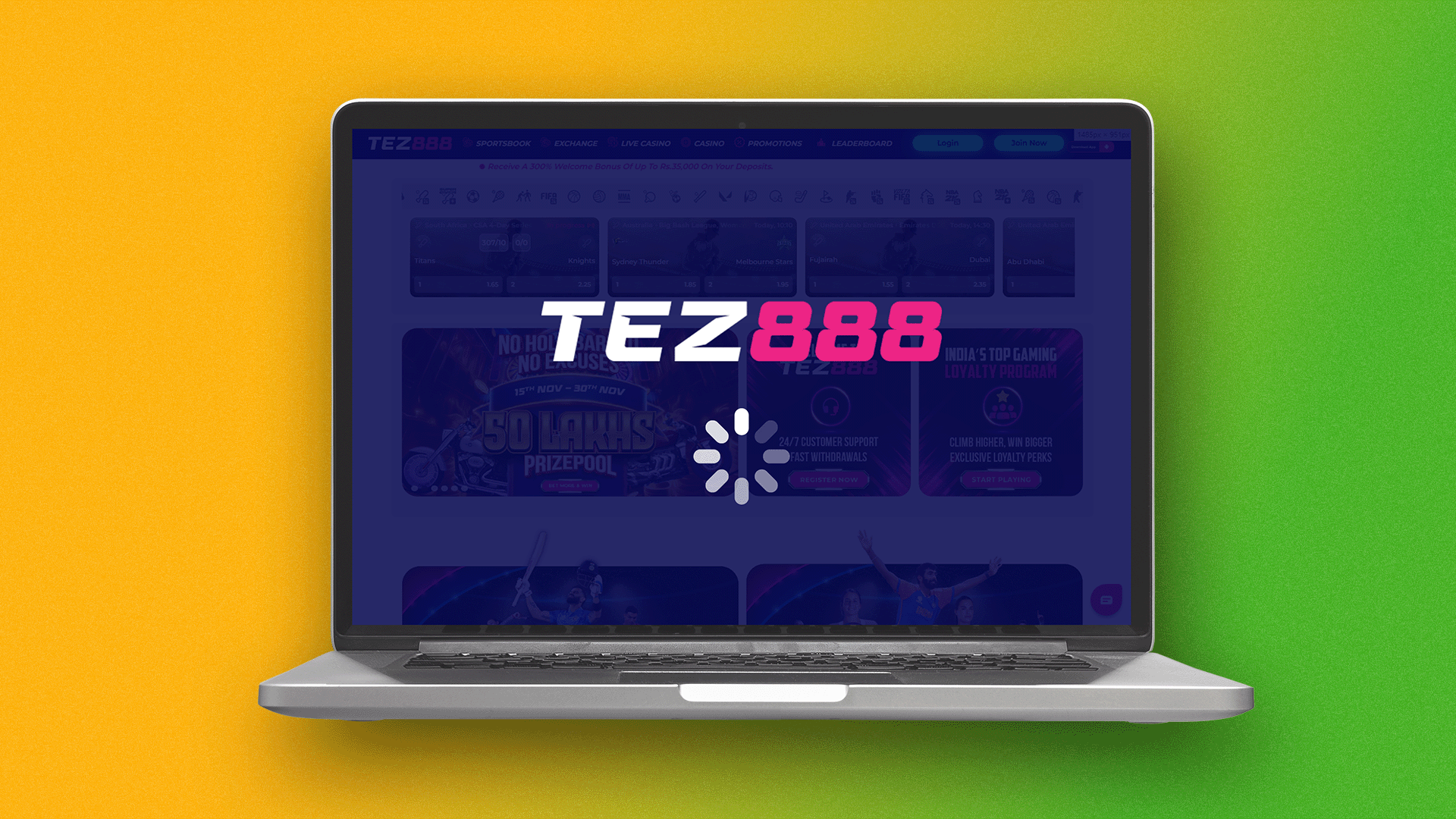 Go to the Tez888 website to log in to your account