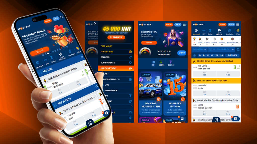 Screenshots of Mostbet mobile application