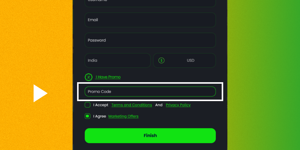 The Velobet registration process step 3