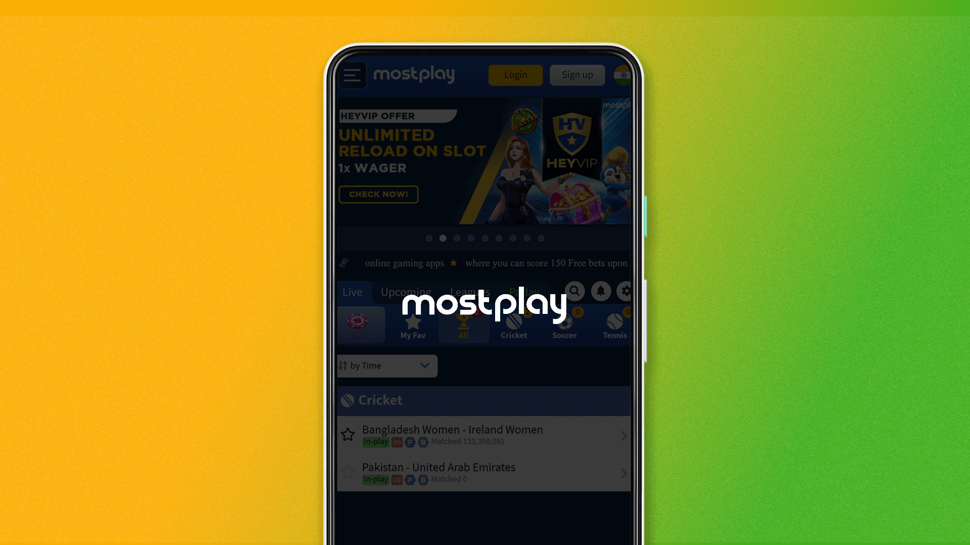 Go to the Mostplay website on your Android device to download the mobile app