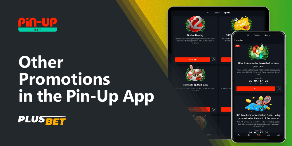 Bonuses available to players who use the PinUp mobile app