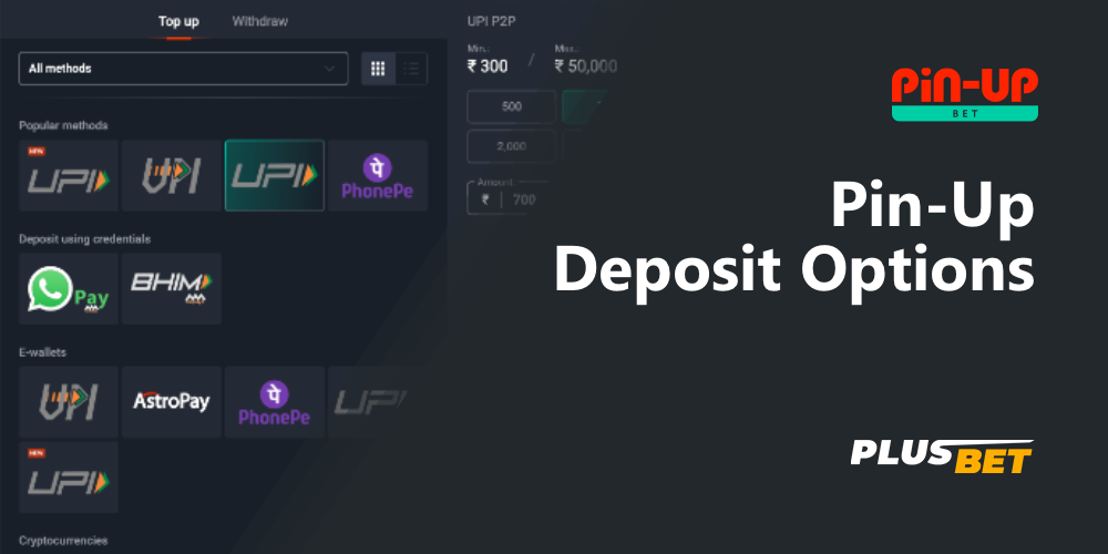 Available deposit methods for pin-up players from india